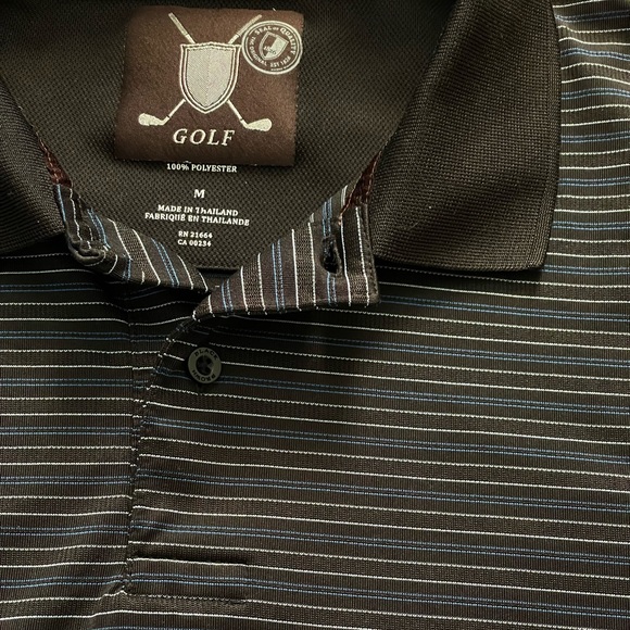 Golf performance Men's Black/Gray/ Blue Polo Sz M - Picture 4 of 9